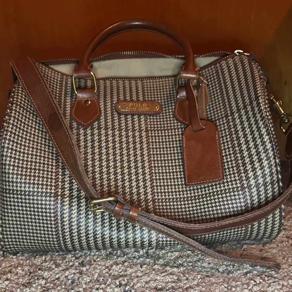 Polo Ralph Lauren Vintage houndstooth Speedy tote 2 way